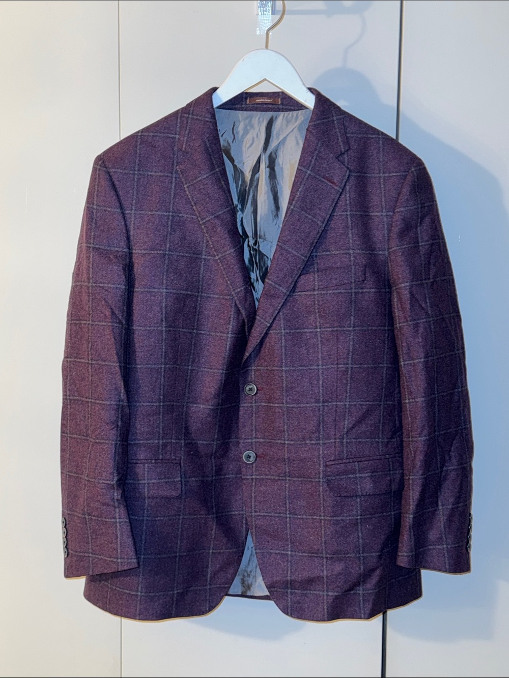 Cashmere & Wool Purple Plaid Blazer